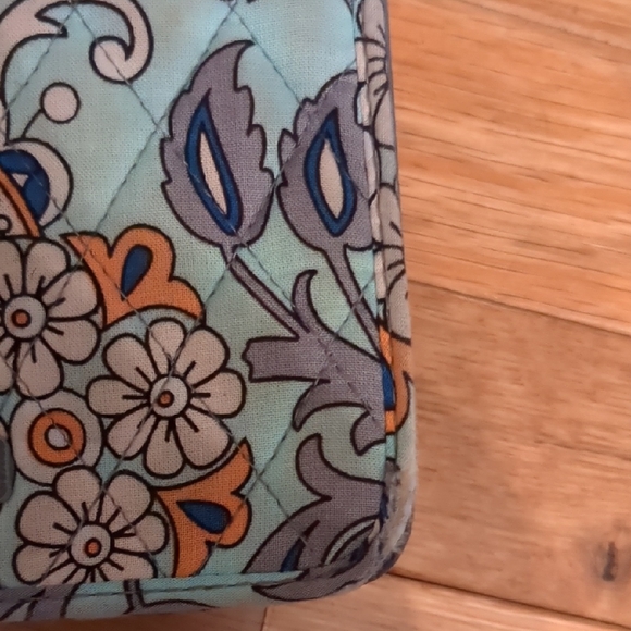 Vera Bradley Aqua and Orange Floral Wallet - Picture 4 of 8